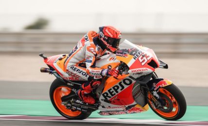 Marc Marquez in azione a Lusail