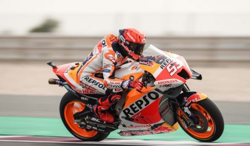 Marc Marquez in azione a Lusail