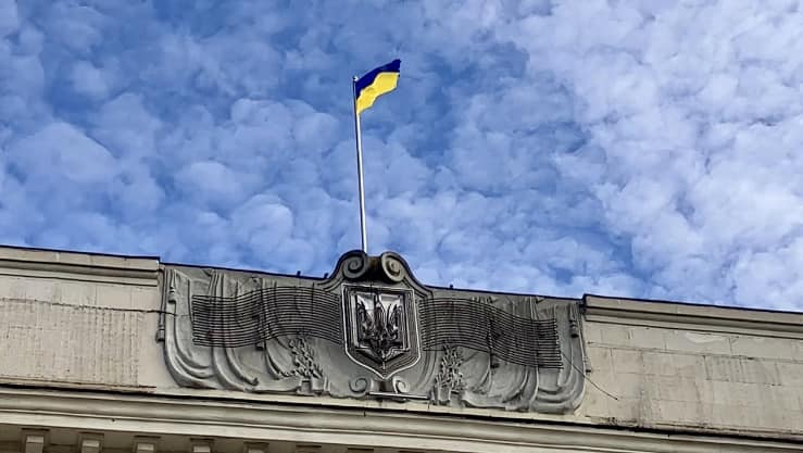 Bandiera ucraina a Kherson liberata
