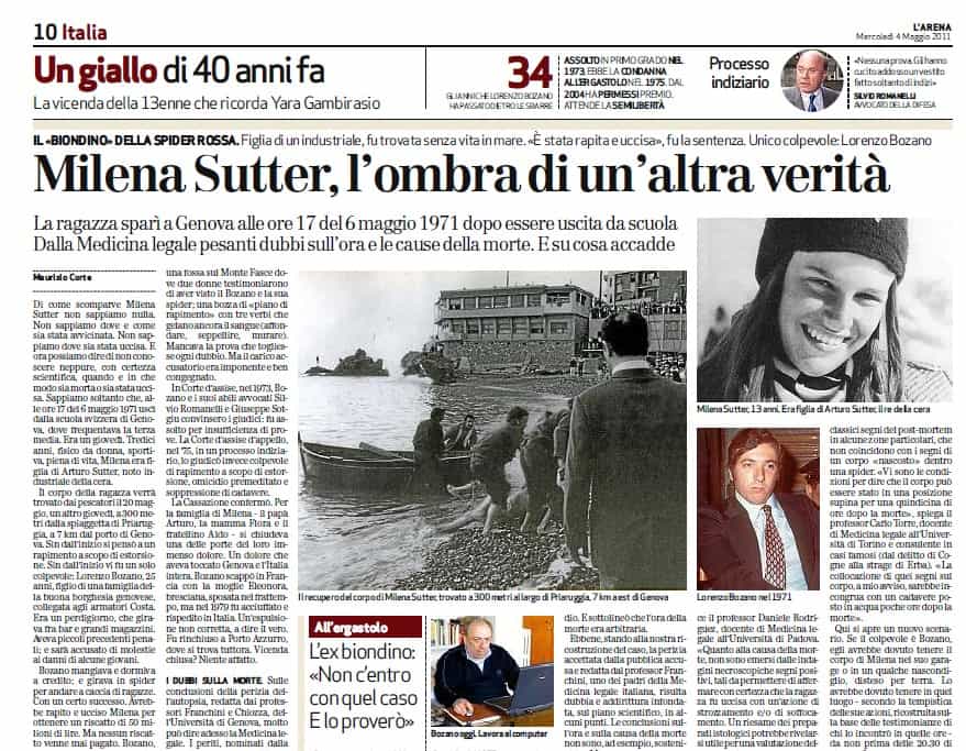 giornale-LArena-inchiesta-sul-caso-di-Milena-Sutter-e-Lorenzo-Bozano-Il-Biondino-della-Spider-Rossa-2011