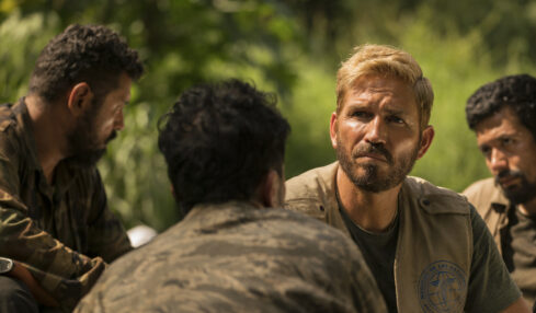 Jim Caviezel in una scena di "Sound of freedom", foto Angel Studios.