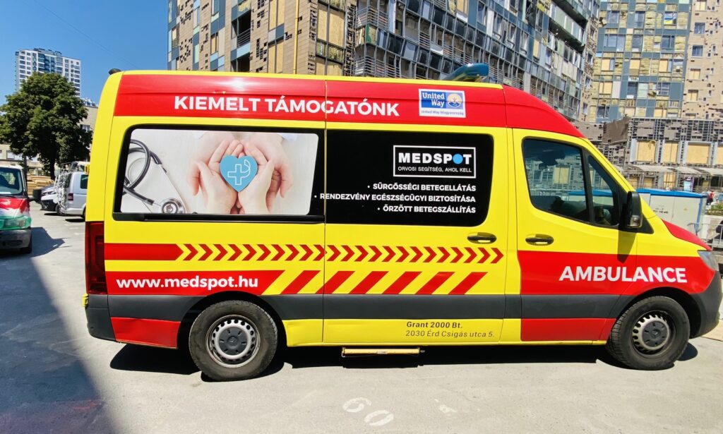 Ambulanza donata da Péter Magiar, ospedale Ohmatdyt, Kyiv, 11 luglio 2024. (c) Marina Sorina