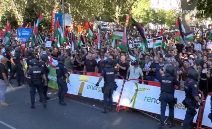 manifestanti pro palestina la vuelta 2025
